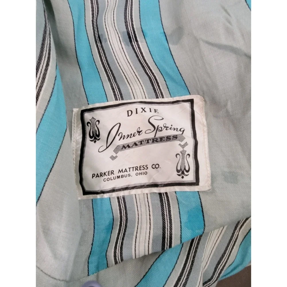 Vintage Old Stock Unused Mattress Ticking‎ Fabric Striped Turquoise